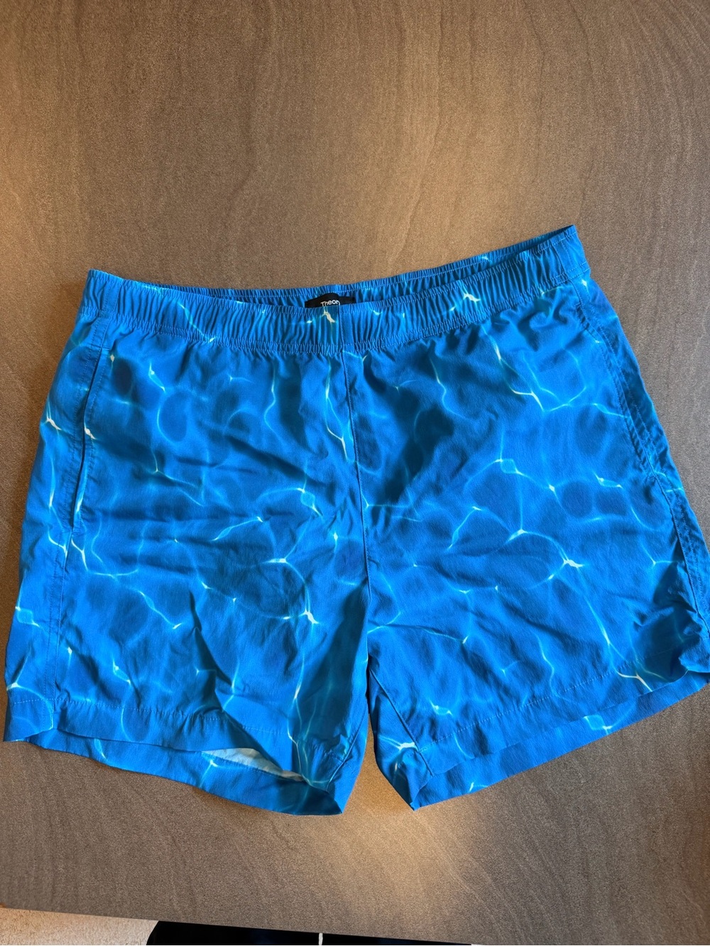 Theory Men's Electric Blue Swim Trunks with Light Accents